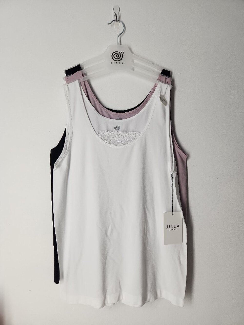 NWT Jilla seamless layering tank tops smooth base layer White Lilac Black 3X